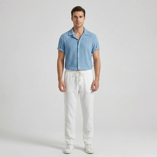 Coastlyn - Short-Sleeve Button-Up Shirt And Trouser Set