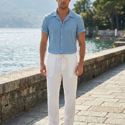 Coastlyn - Short-Sleeve Button-Up Shirt And Trouser Set