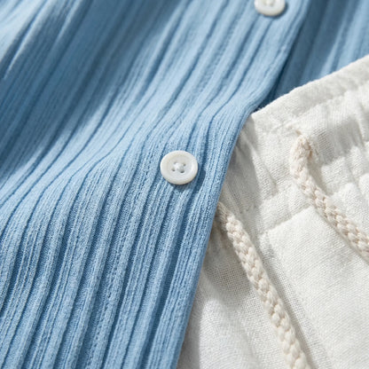 Coastlyn - Short-Sleeve Button-Up Shirt And Trouser Set
