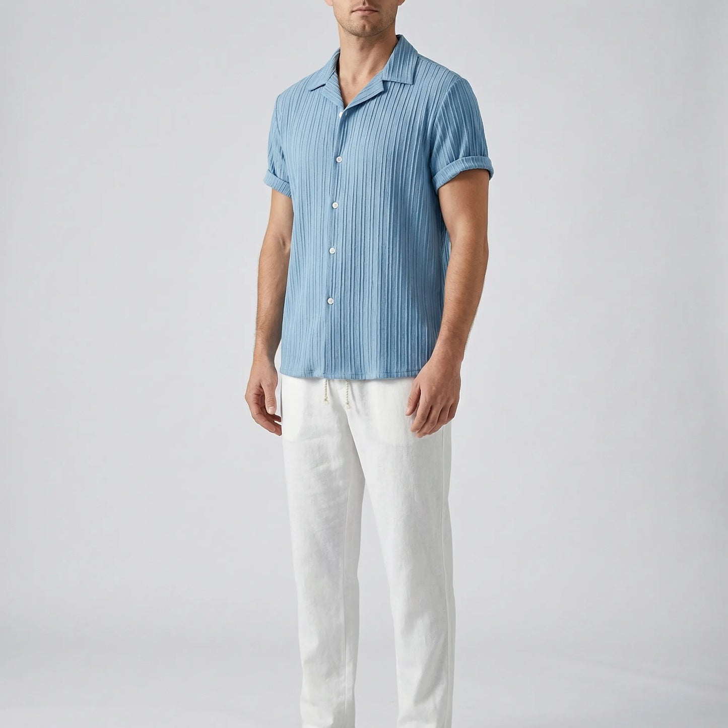 Coastlyn - Short-Sleeve Button-Up Shirt And Trouser Set