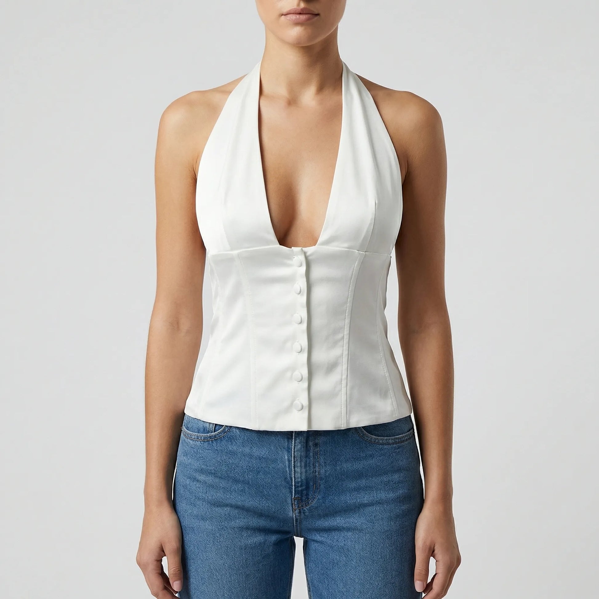 Corsiva | Halter Neck Corset-Style Top
