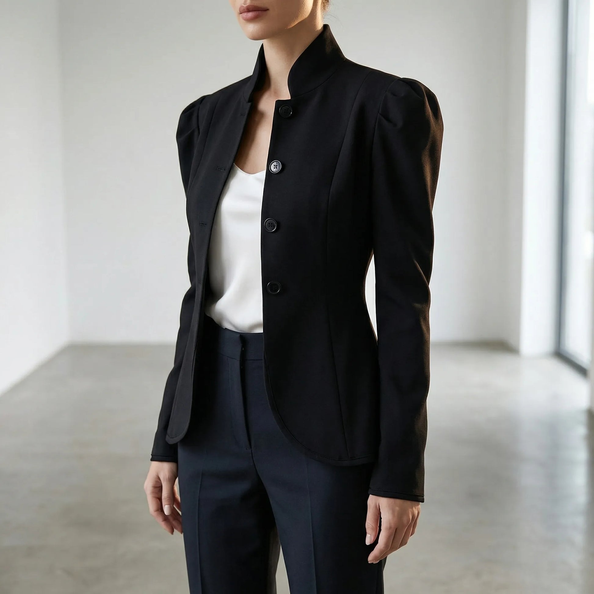 Cressova | Fitted Stand Collar Blazer Jacket