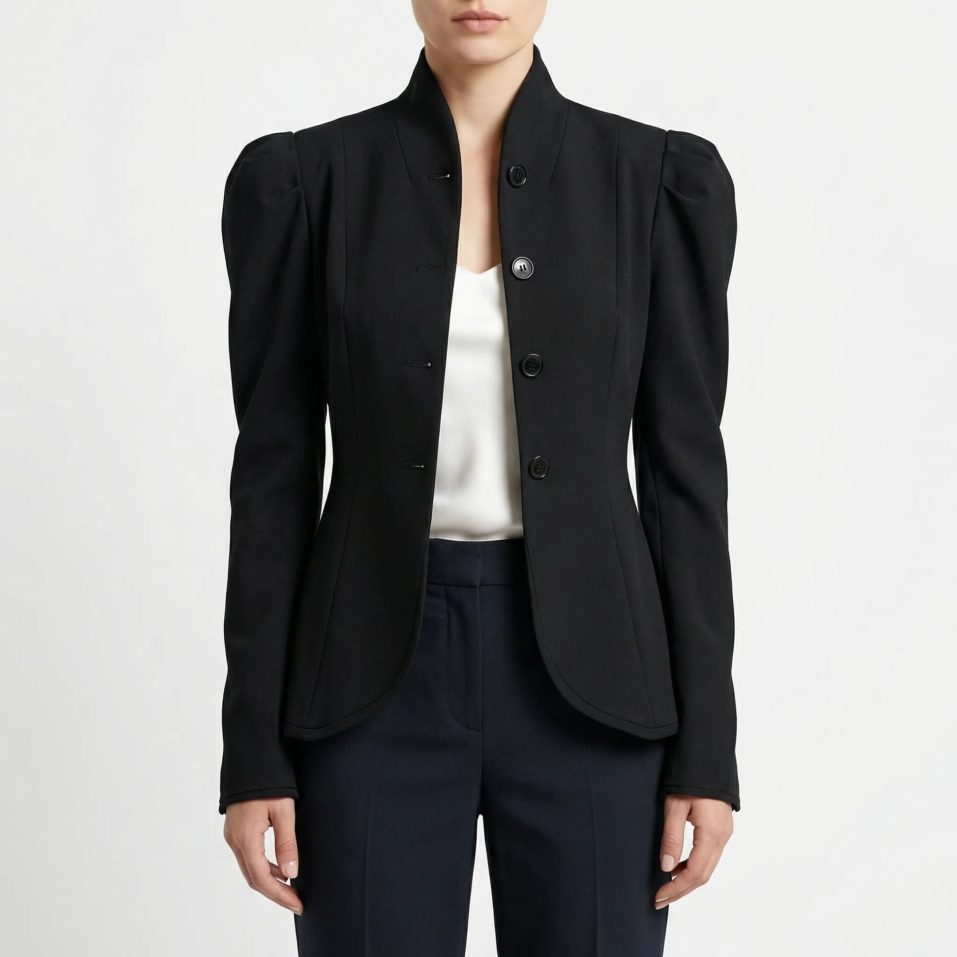 Cressova | Fitted Stand Collar Blazer Jacket