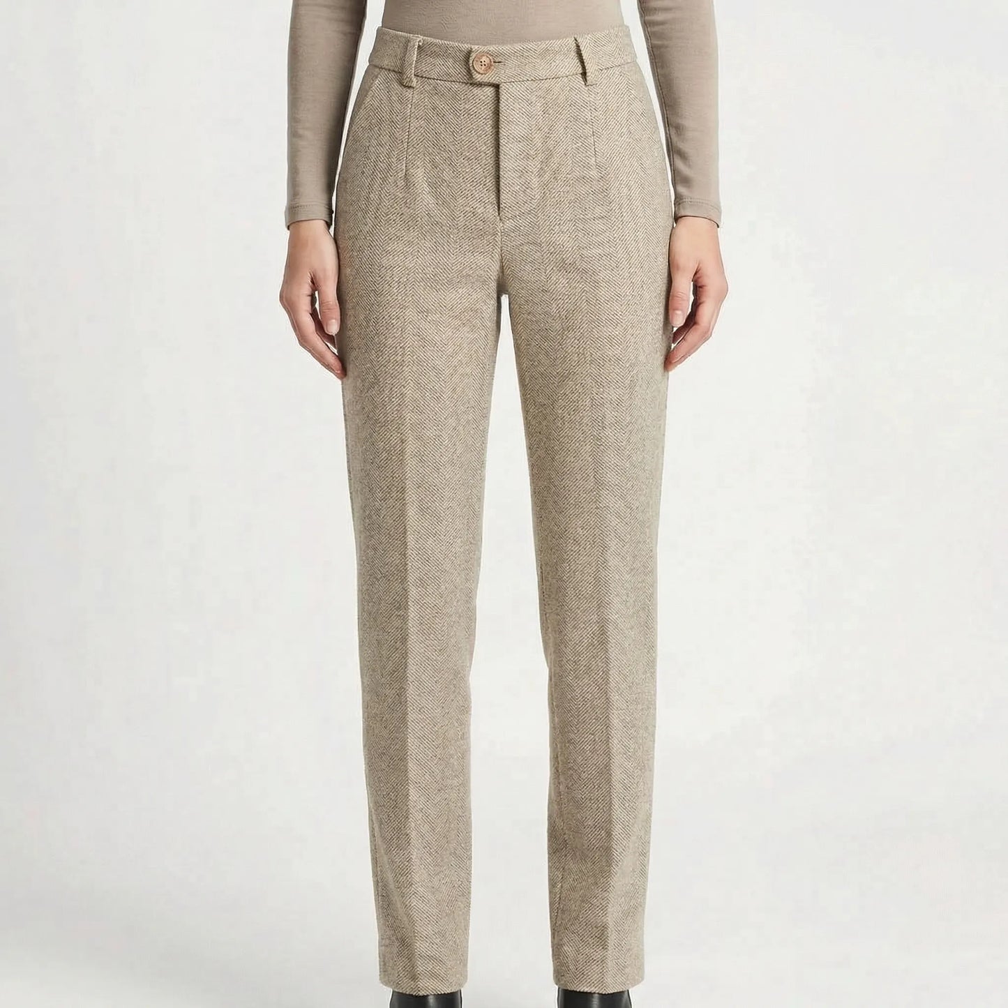 Crestwyn | Slim Tailored High-Waist Trousers