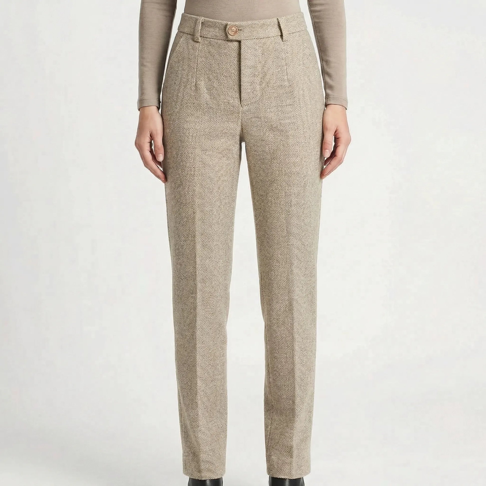 Crestwyn | Slim Tailored High-Waist Trousers