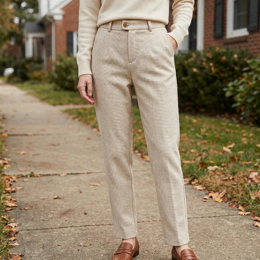 Crestwyn | Slim Tailored High-Waist Trousers