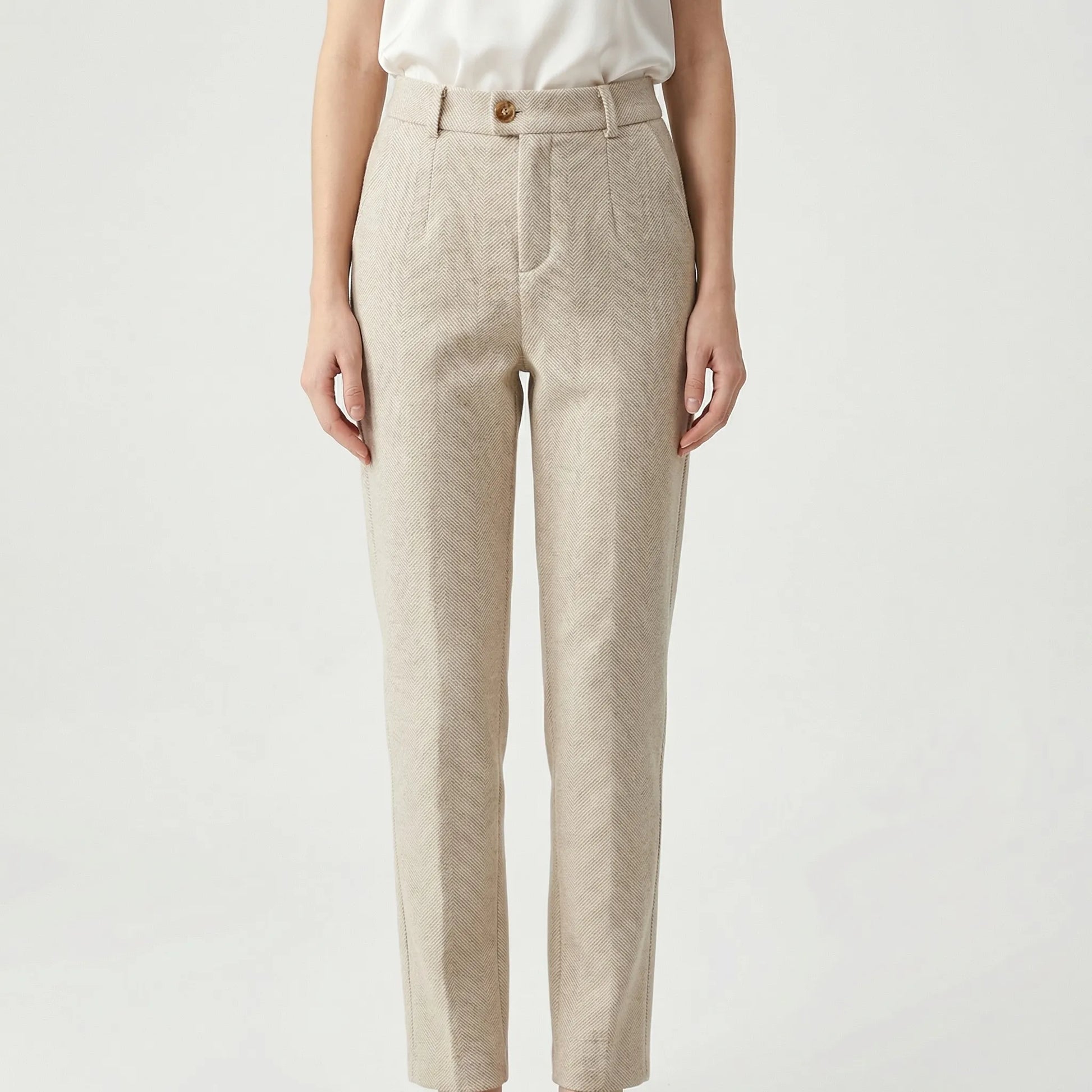 Crestwyn | Slim Tailored High-Waist Trousers