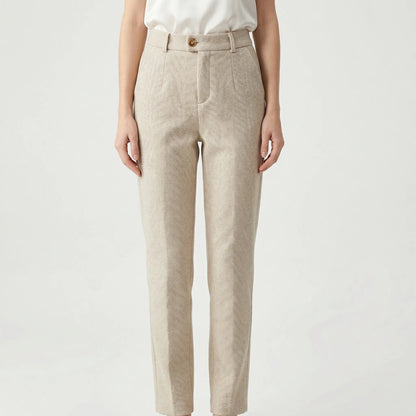 Crestwyn | Slim Tailored High-Waist Trousers