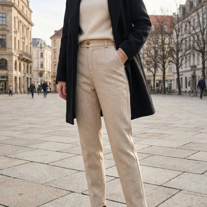 Crestwyn | Slim Tailored High-Waist Trousers