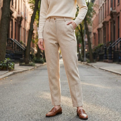 Crestwyn | Slim Tailored High-Waist Trousers