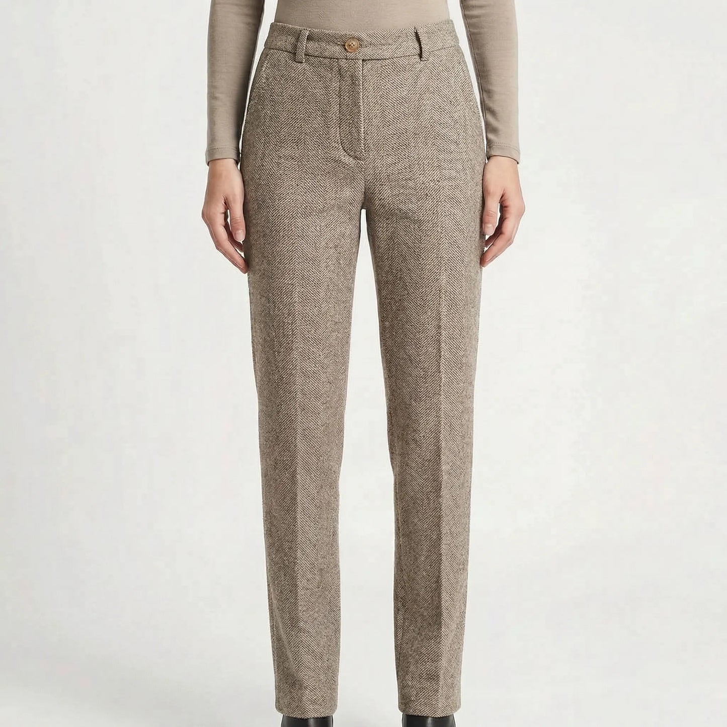 Crestwyn | Slim Tailored High-Waist Trousers