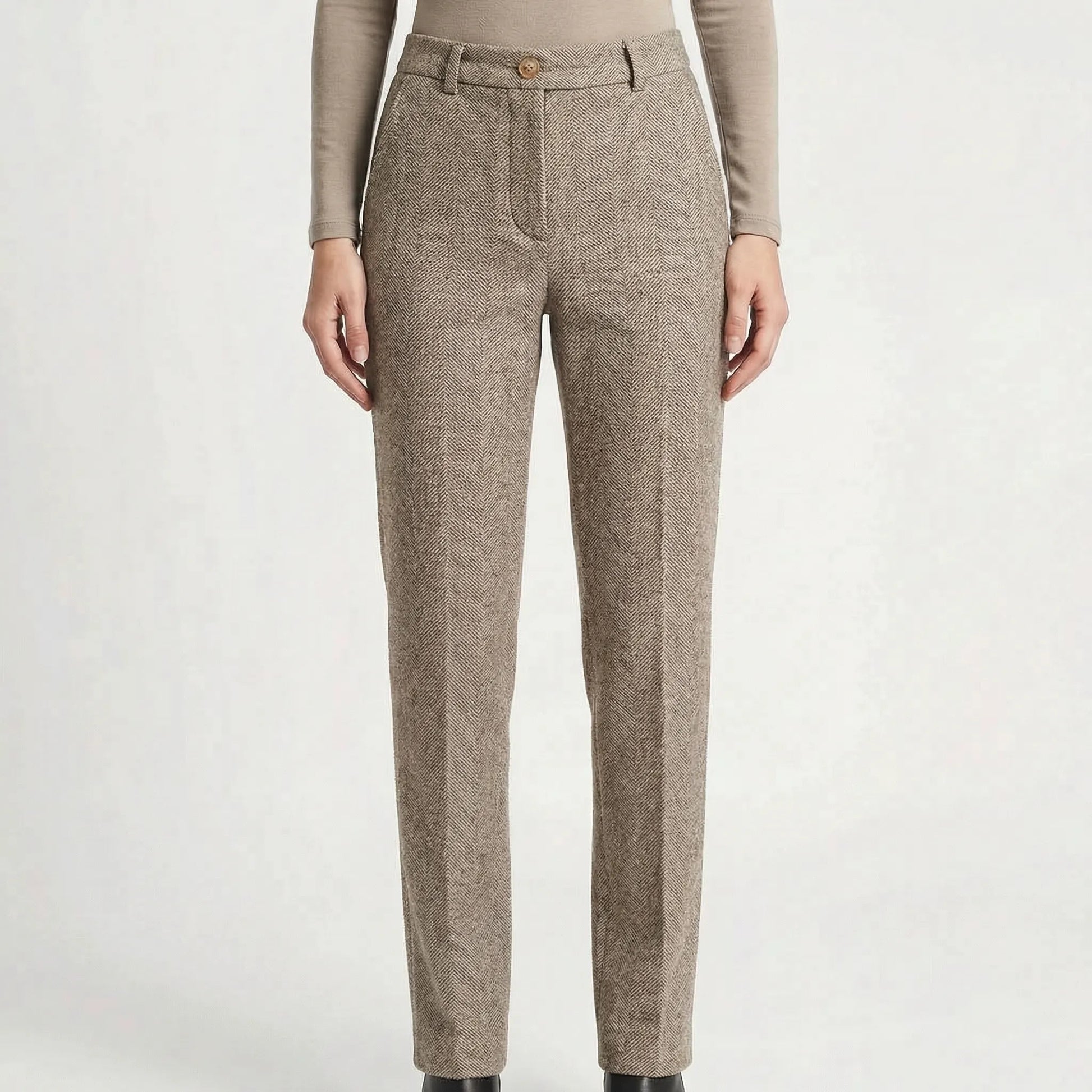Crestwyn | Slim Tailored High-Waist Trousers