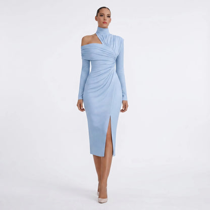 Delvara | Asymmetric One-Shoulder Midi Dress