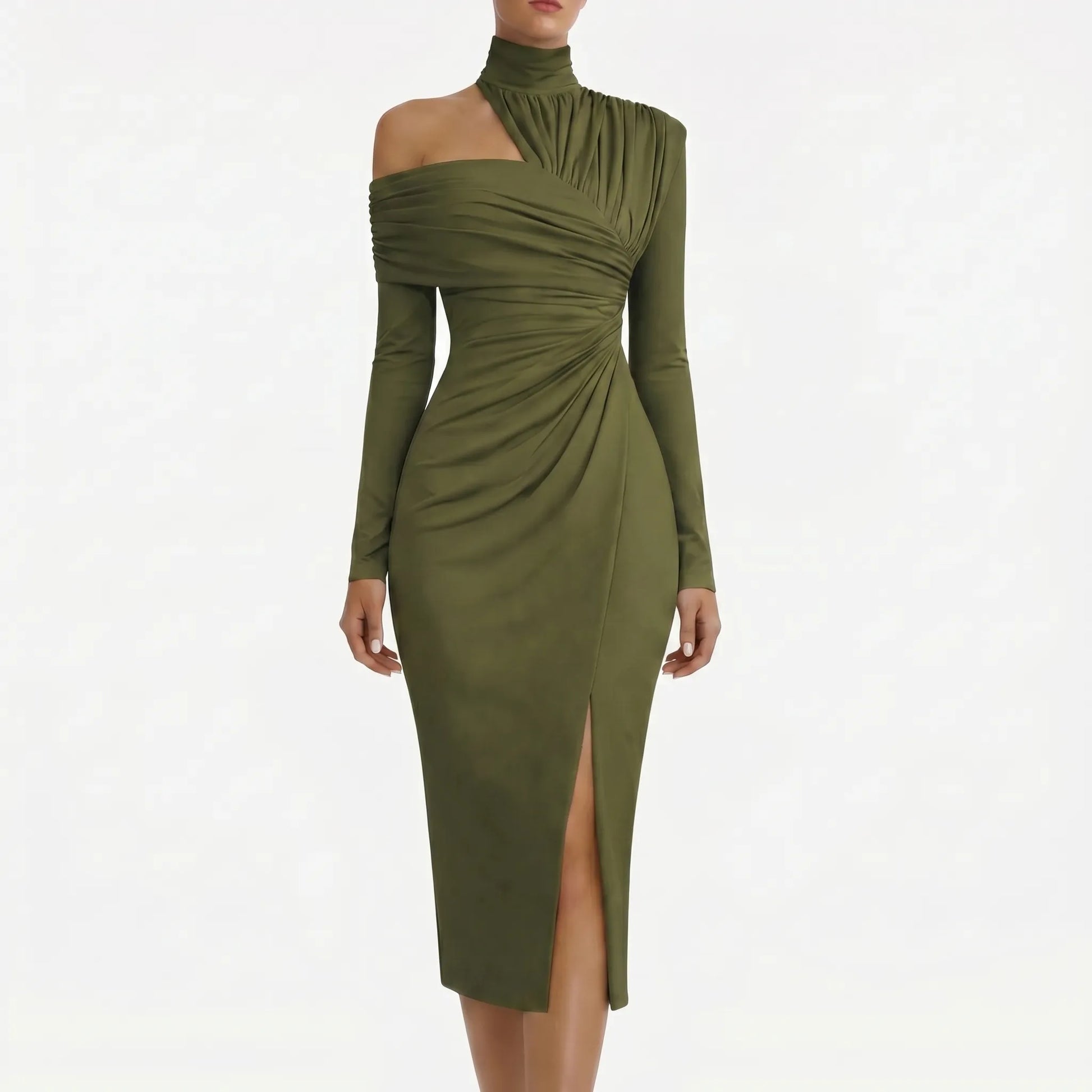 Delvara | Asymmetric One-Shoulder Midi Dress