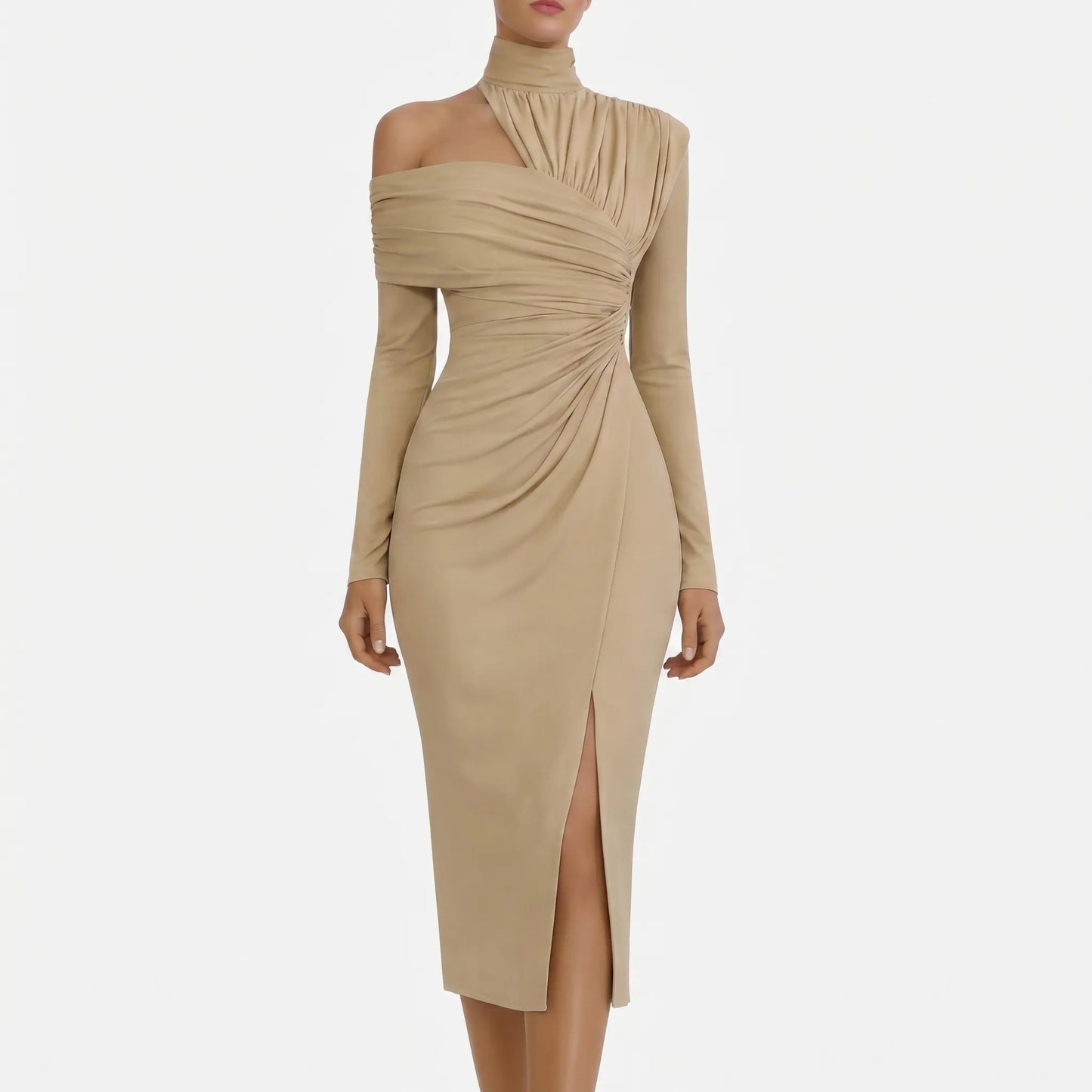 Delvara | Asymmetric One-Shoulder Midi Dress