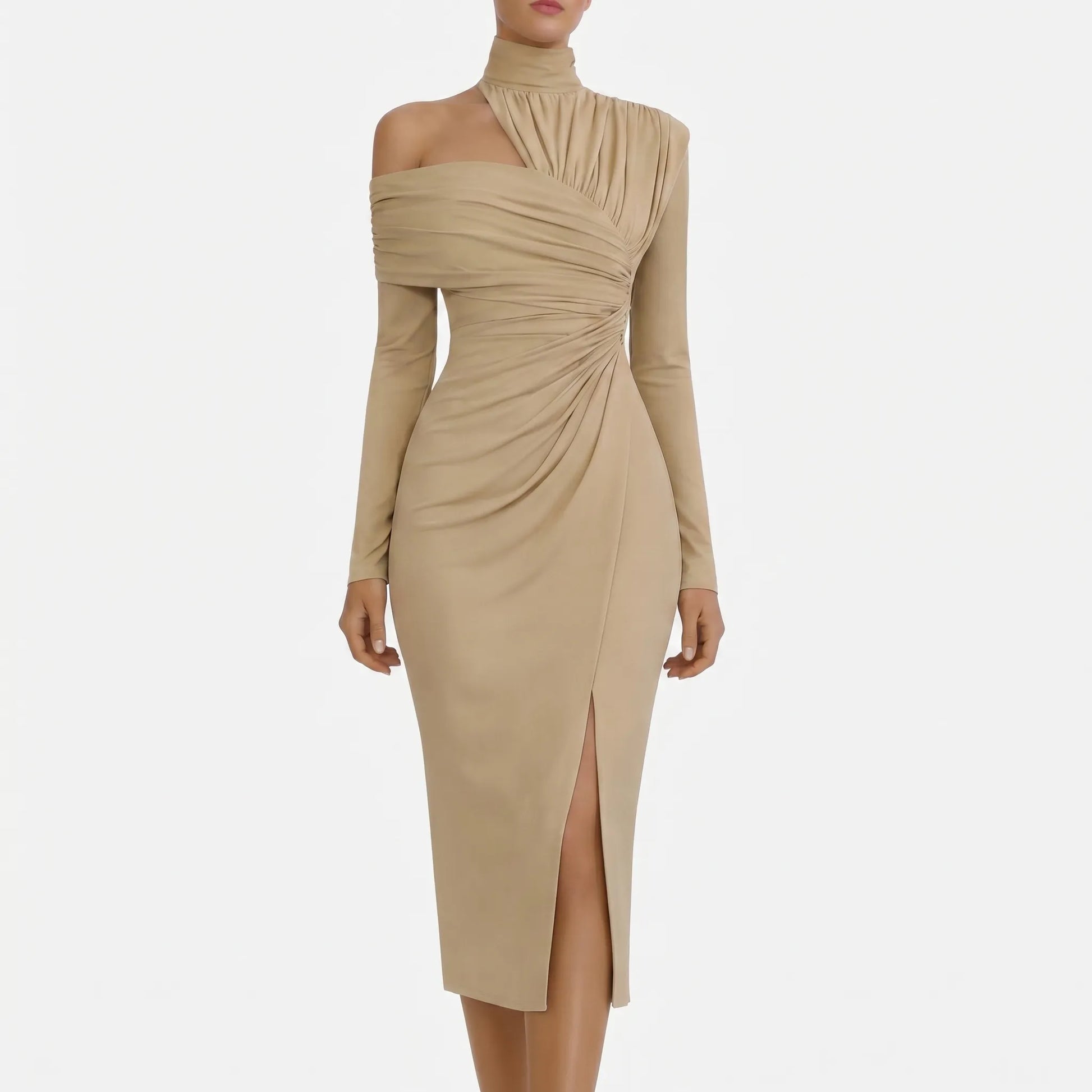 Delvara | Asymmetric One-Shoulder Midi Dress