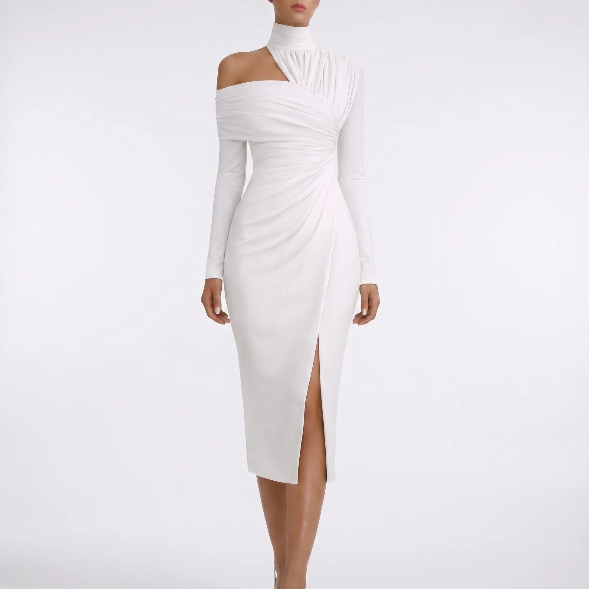Delvara | Asymmetric One-Shoulder Midi Dress