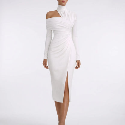 Delvara | Asymmetric One-Shoulder Midi Dress
