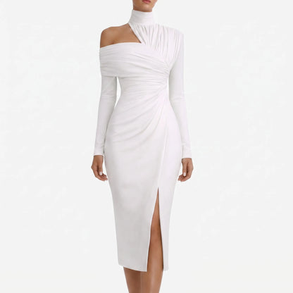 Delvara | Asymmetric One-Shoulder Midi Dress