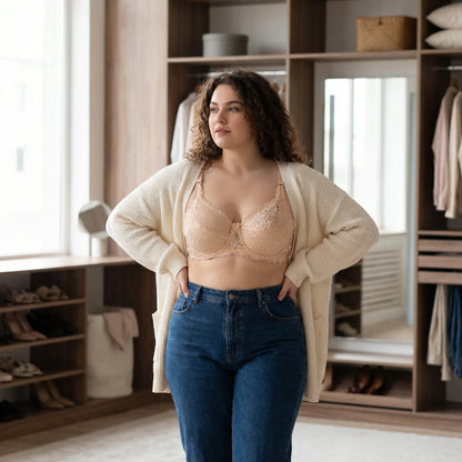 Dentelie | Underwire Lace Gathering Bra Plus Size