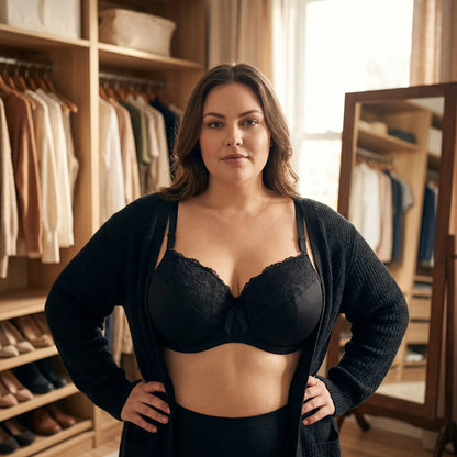 Dentelle | Lace Trim Underwire Bra Plus Size