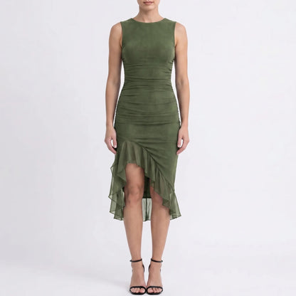 Dranova | Ruched Sleeveless Midi Dress
