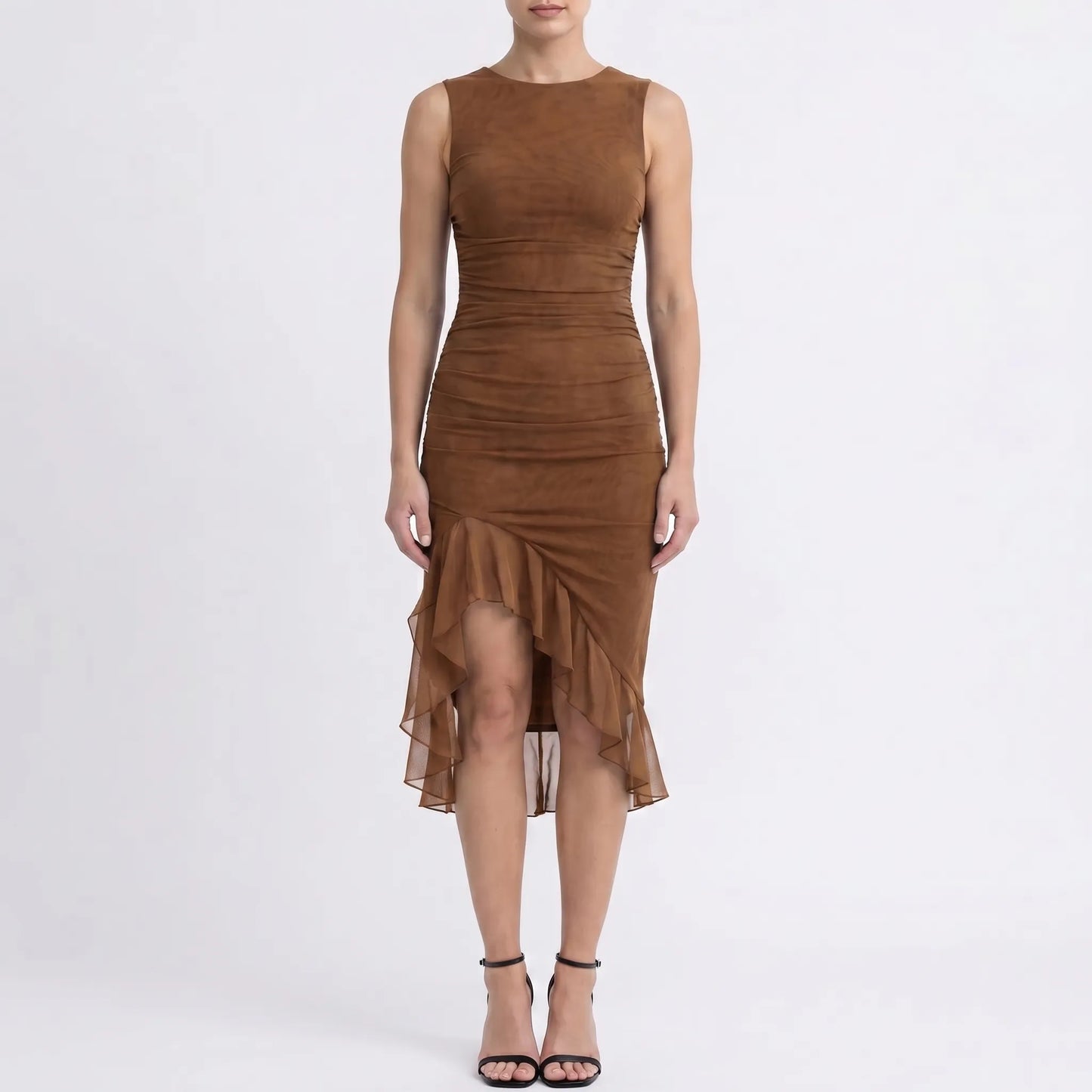 Dranova | Ruched Sleeveless Midi Dress