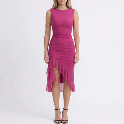Dranova | Ruched Sleeveless Midi Dress