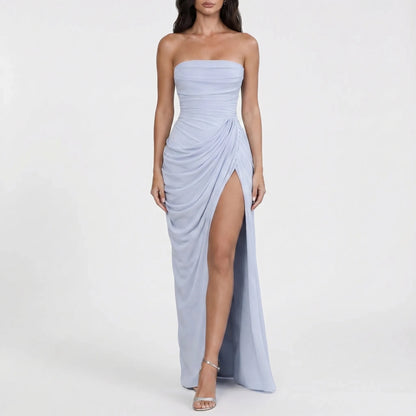 Drapeaux | Strapless Floor-Length Draped Maxi Dress