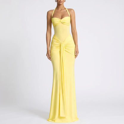 Drapella | Floor-Length Halter Neck Maxi Dress