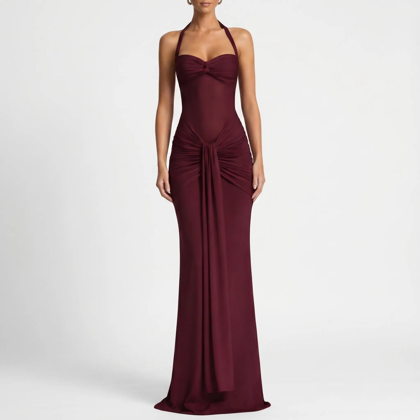 Drapella | Floor-Length Halter Neck Maxi Dress