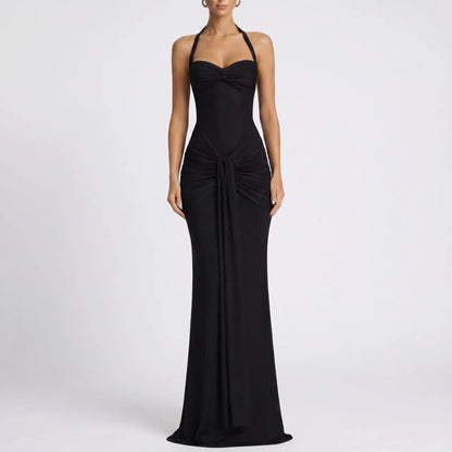 Drapella | Floor-Length Halter Neck Maxi Dress