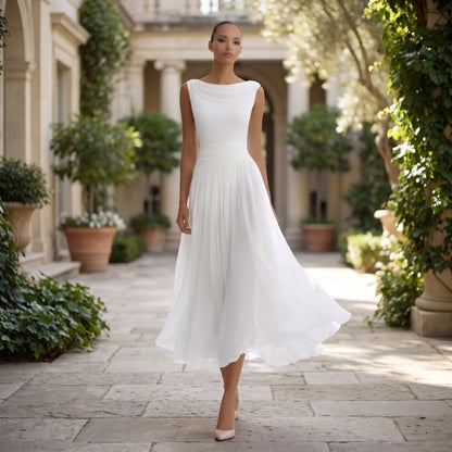 Drapeura | Sleeveless Pleated Midi Dress
