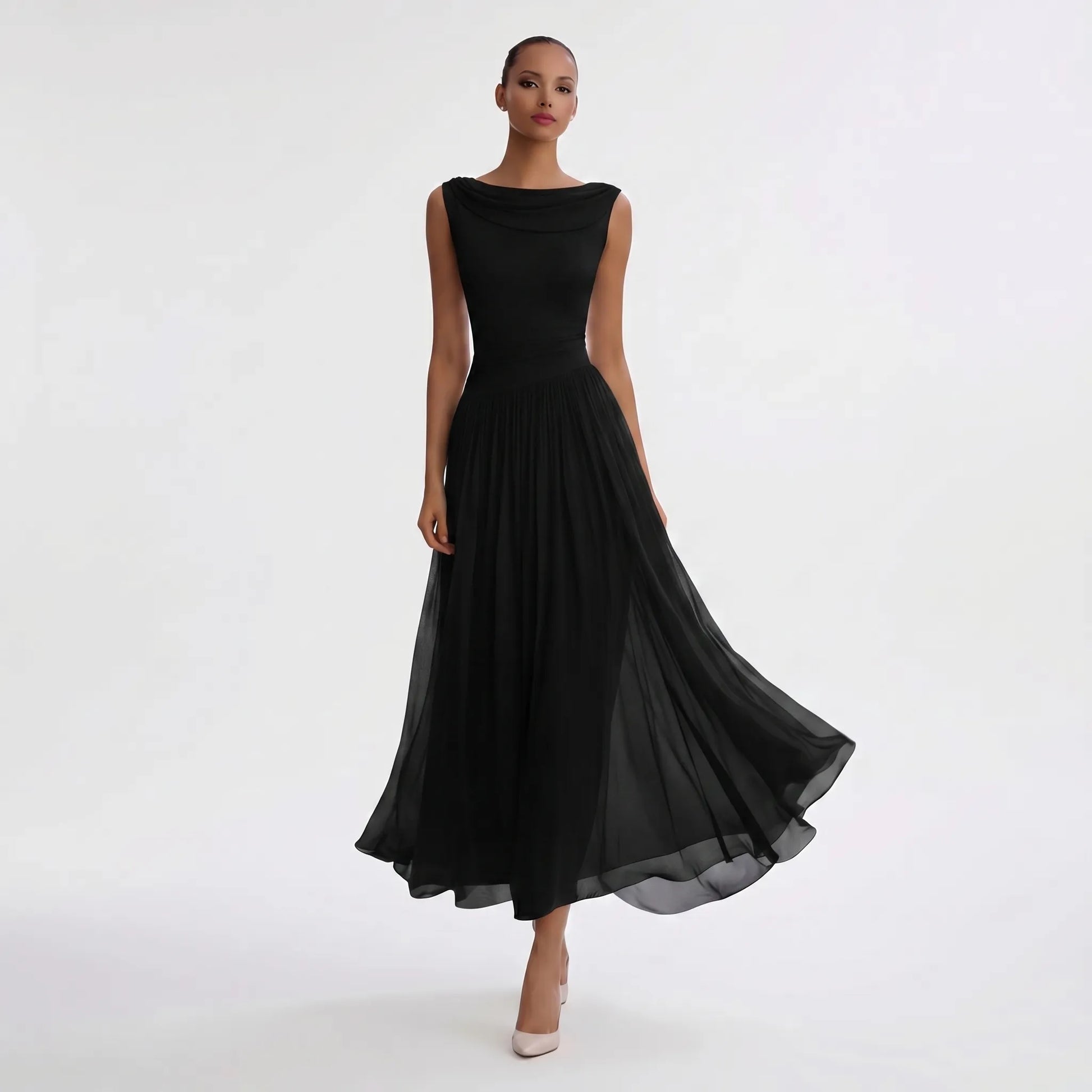 Drapeura | Sleeveless Pleated Midi Dress