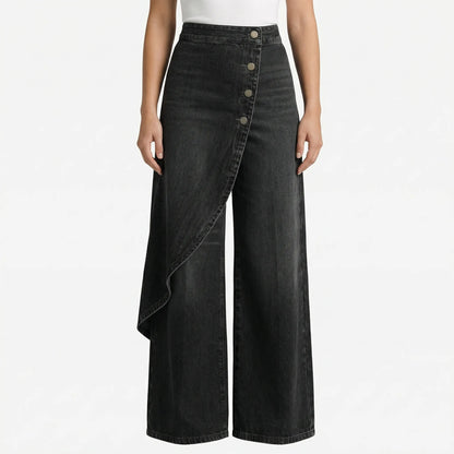 Drapova | High-Waist Wide-Leg Wrap-Front Trousers