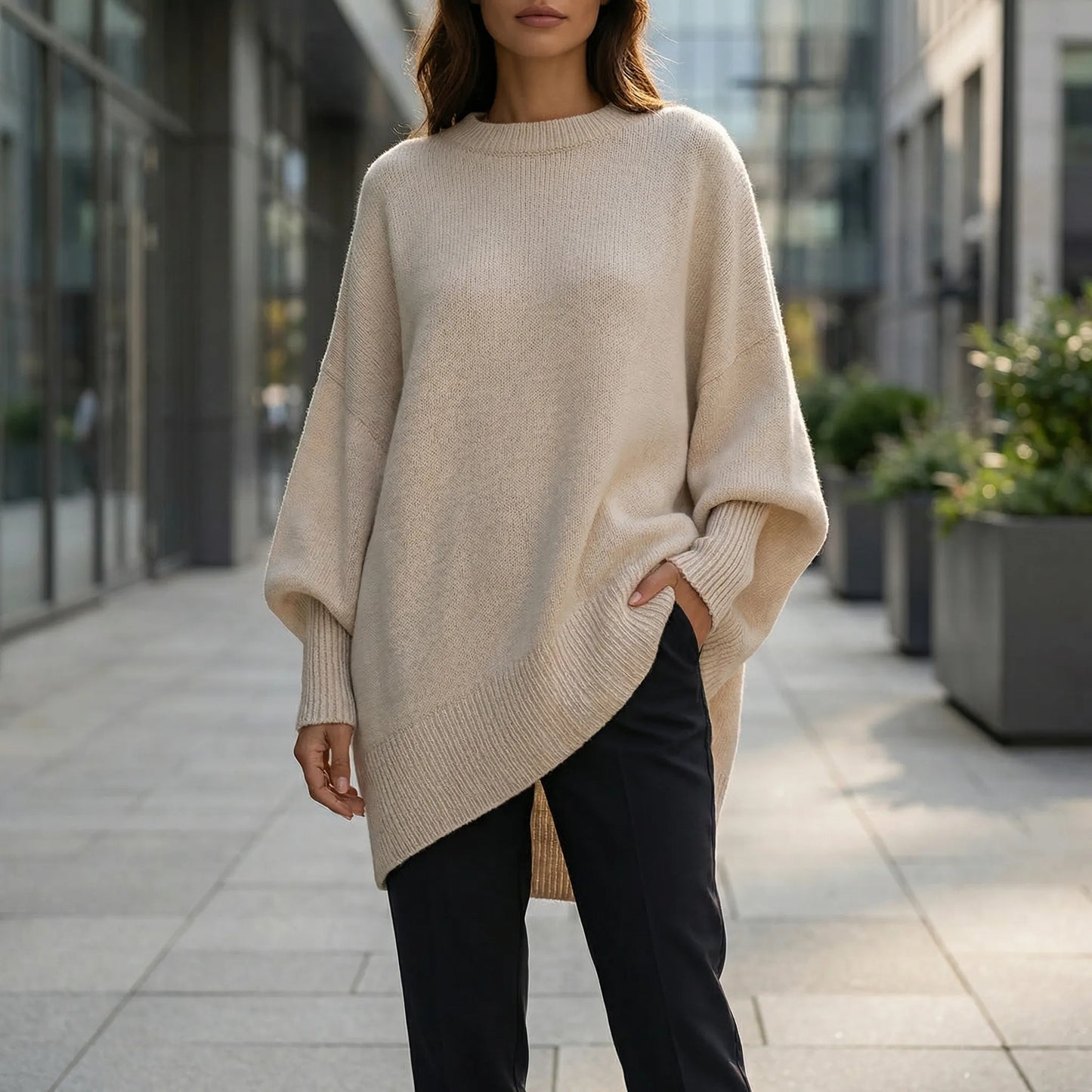 Drapvel | Oversized Asymmetric Hem Jumper