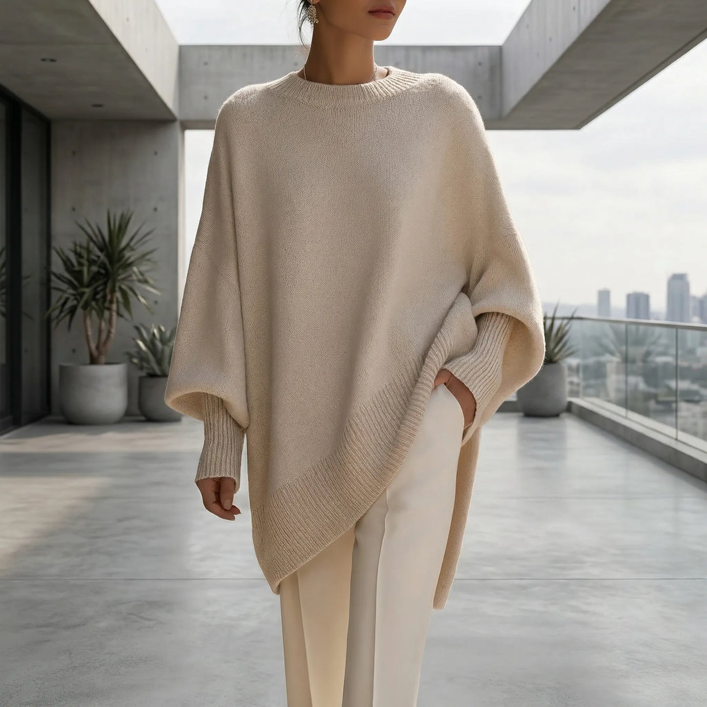 Drapvel | Oversized Asymmetric Hem Jumper