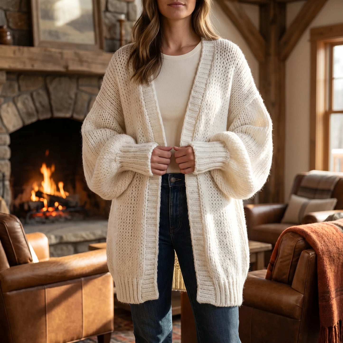 Driftknit | Long Loose-Fit Knit Cardigan
