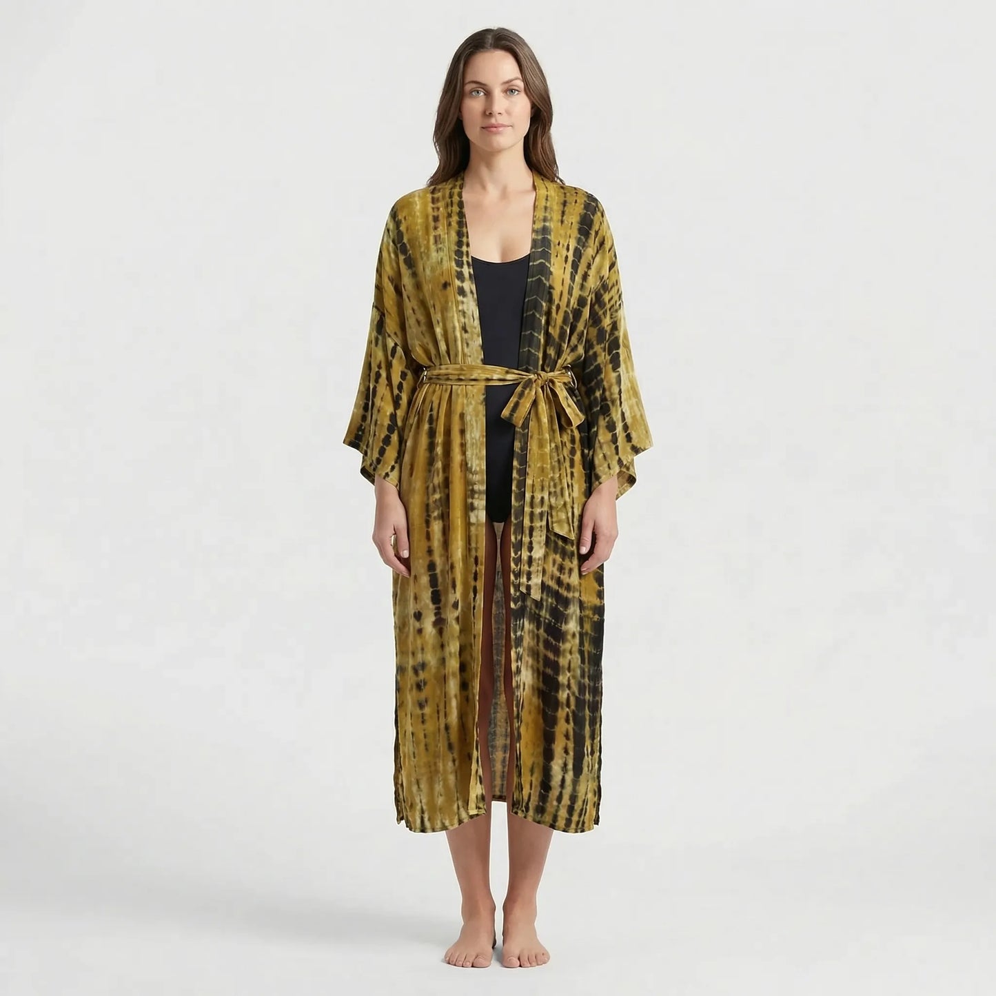 Driftura | Tie-Dye Print Long Kimono Cover-Up