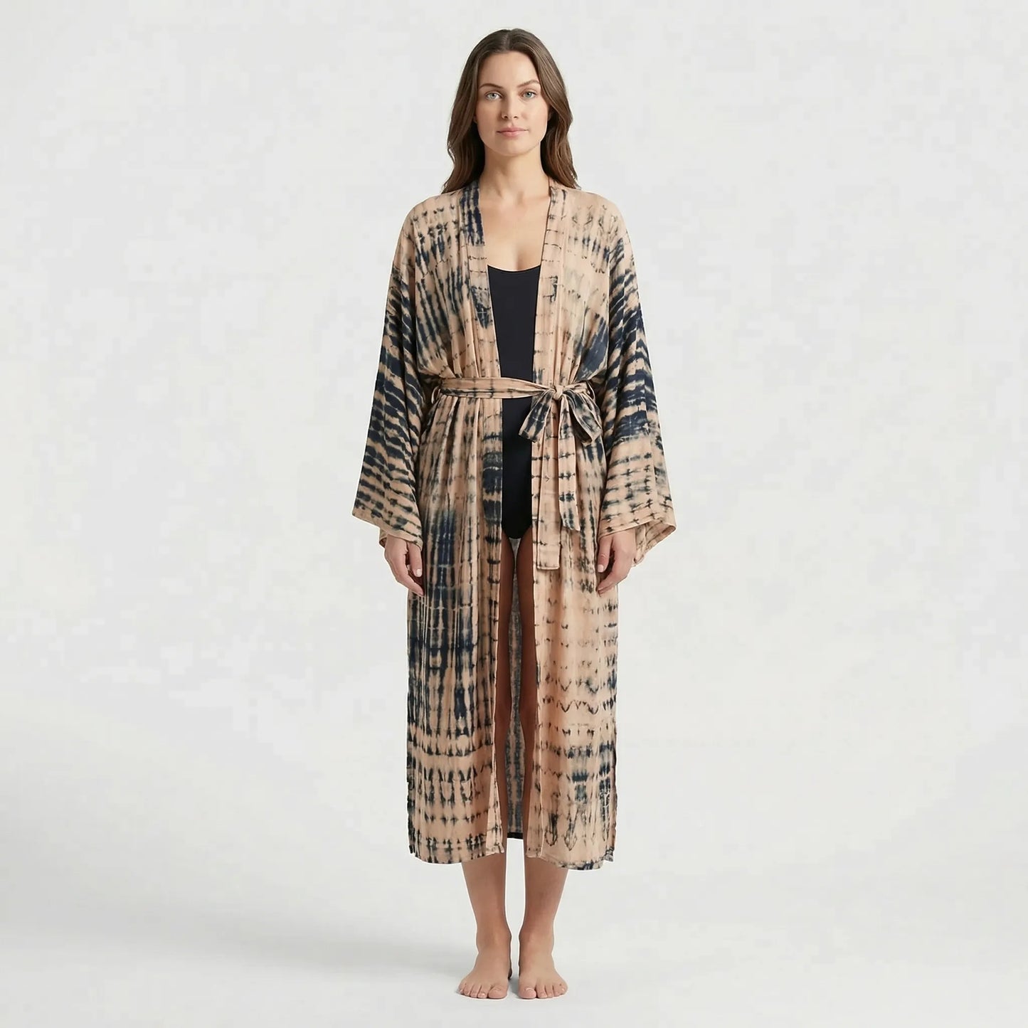 Driftura | Tie-Dye Print Long Kimono Cover-Up