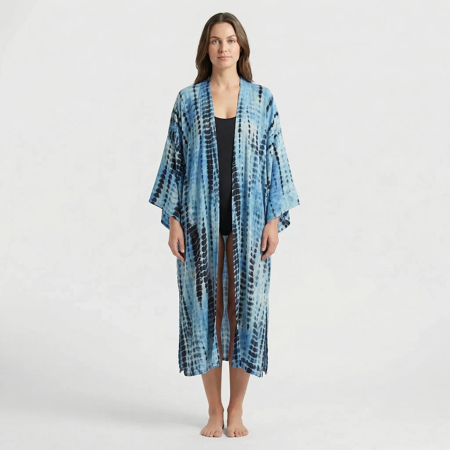 Driftura | Tie-Dye Print Long Kimono Cover-Up