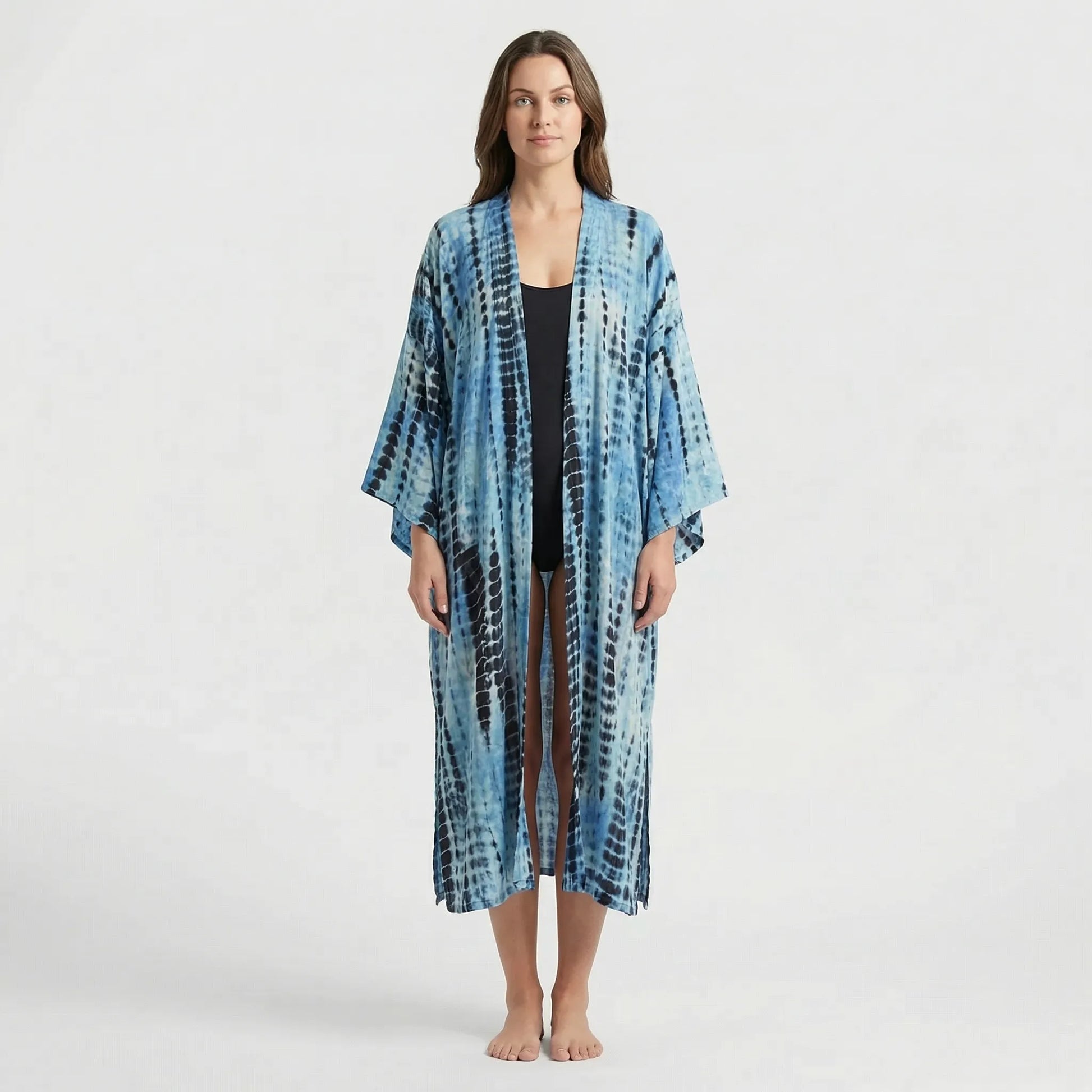 Driftura | Tie-Dye Print Long Kimono Cover-Up