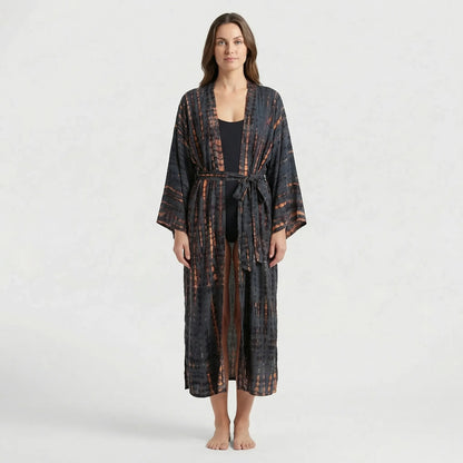 Driftura | Tie-Dye Print Long Kimono Cover-Up