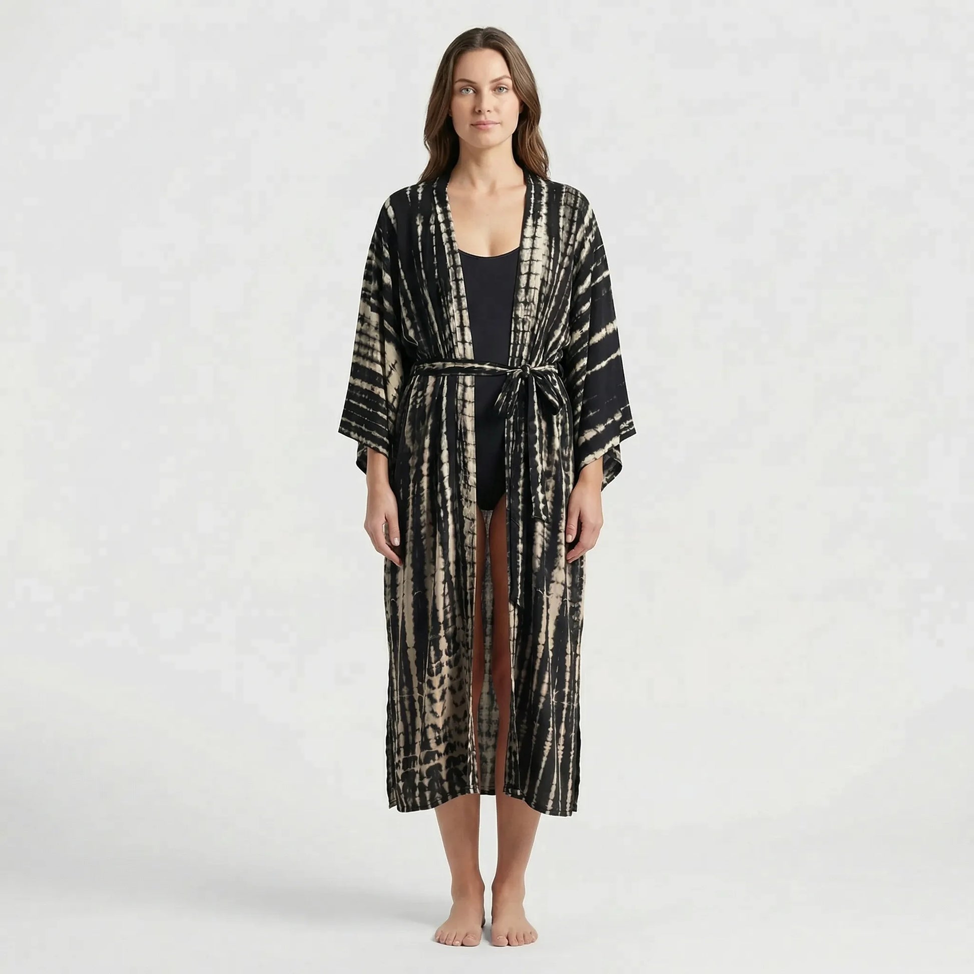 Driftura | Tie-Dye Print Long Kimono Cover-Up