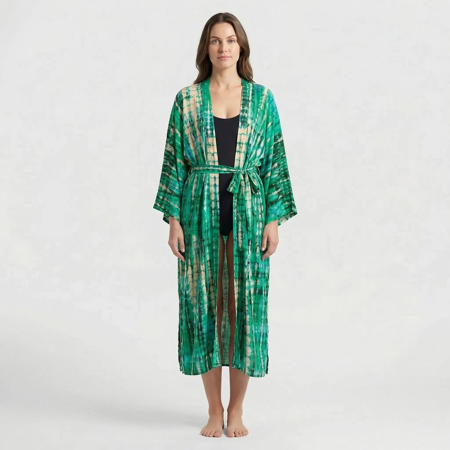 Driftura | Tie-Dye Print Long Kimono Cover-Up