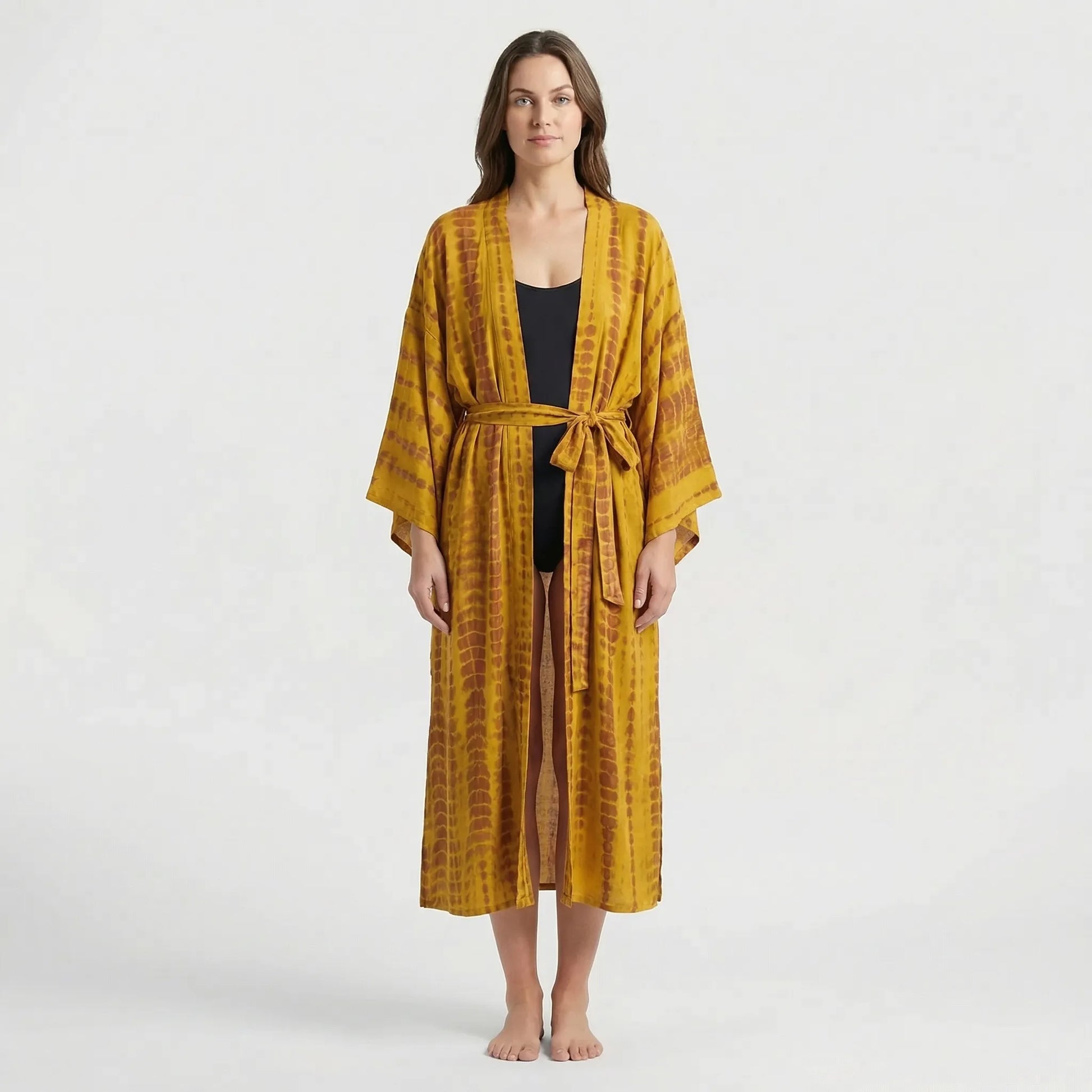 Driftura | Tie-Dye Print Long Kimono Cover-Up