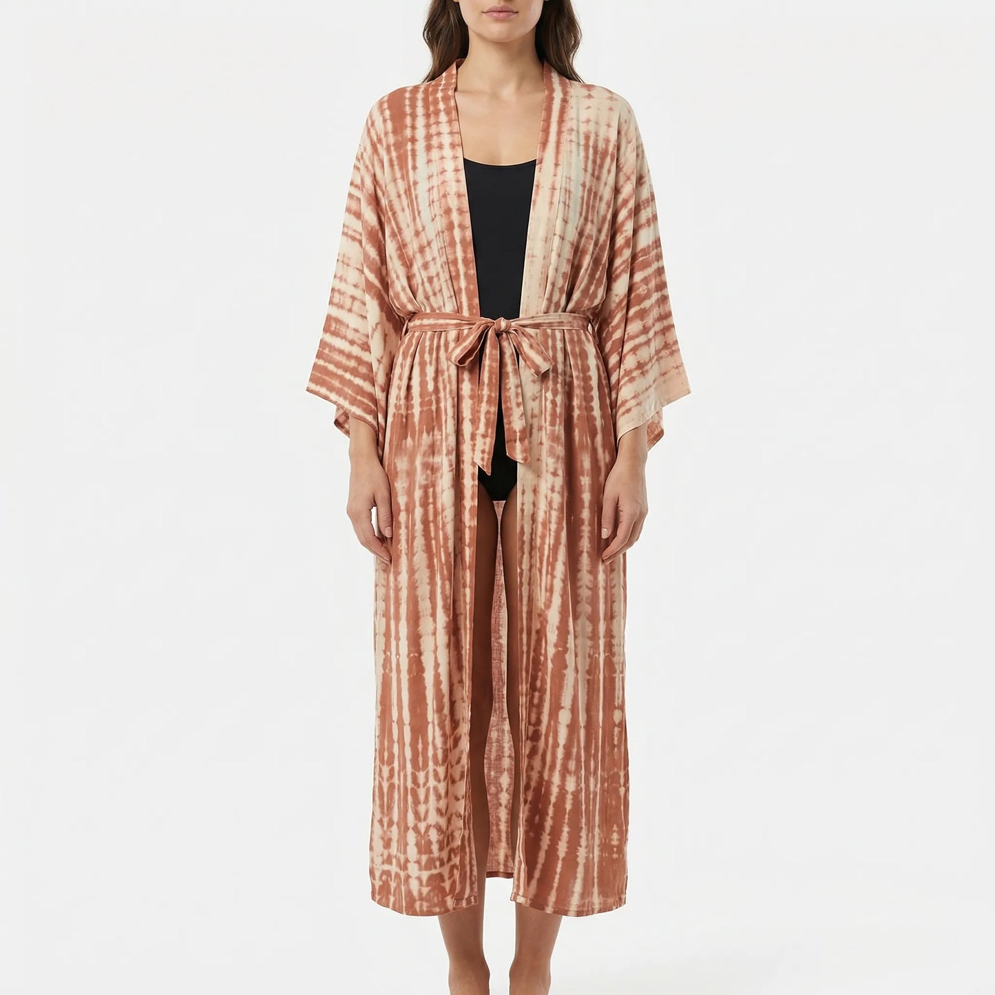 Driftura | Tie-Dye Print Long Kimono Cover-Up
