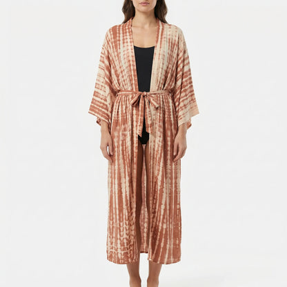 Driftura | Tie-Dye Print Long Kimono Cover-Up