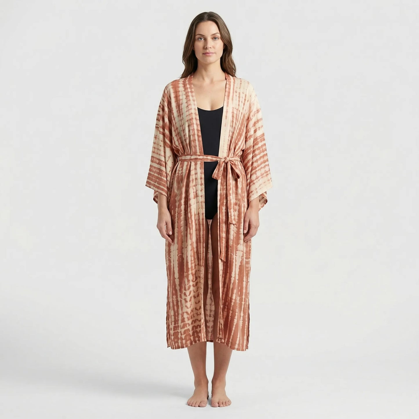Driftura | Tie-Dye Print Long Kimono Cover-Up