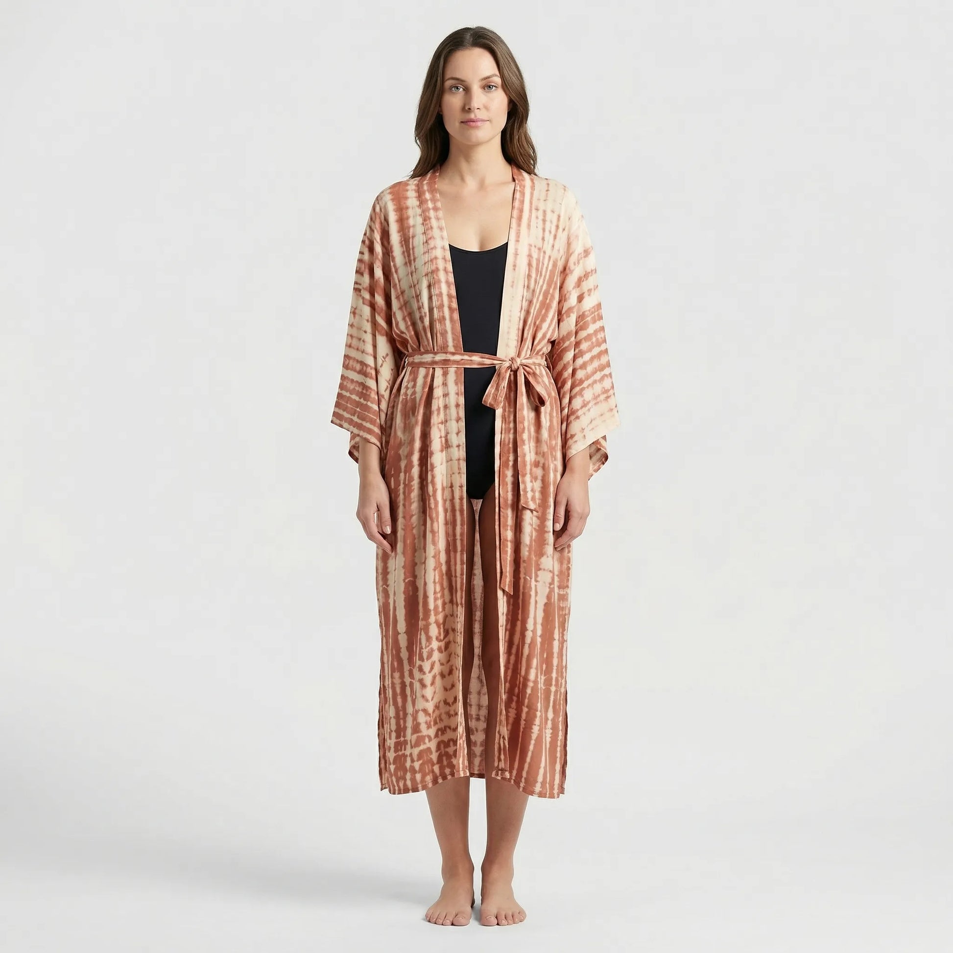 Driftura | Tie-Dye Print Long Kimono Cover-Up